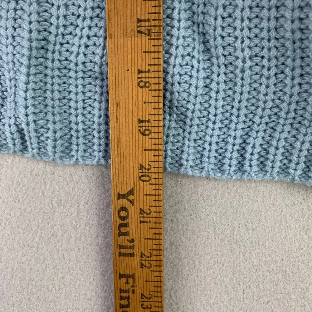 Moon & Madison Colorblock Stripe Sweater Women Small Blue Green White Knit Crop